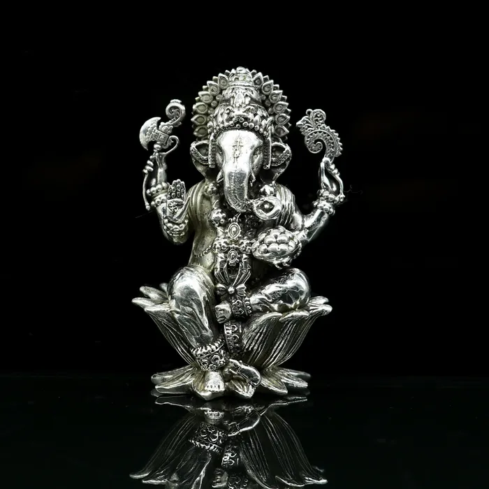 TRIBAL ORNAMENTS Rings 2 925 Sterling silver handmade customized Hindu idols Lakshmi and Ganesha statue puja article figurine home dcor Diwali puja art2122