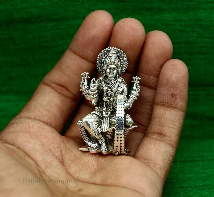 TRIBAL ORNAMENTS Rings 2 925 Sterling silver handmade customized Hindu idols Lakshmi and Ganesha statue puja article figurine home dcor Diwali puja art2122