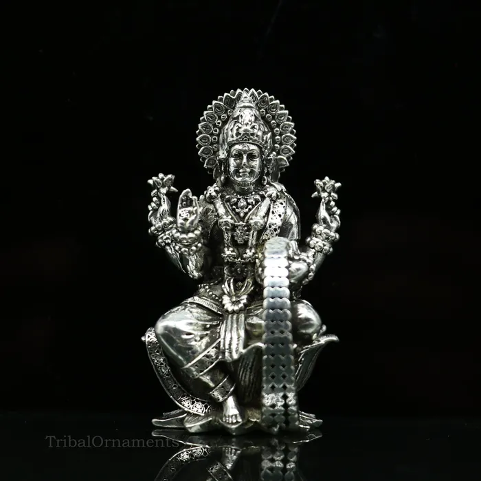 TRIBAL ORNAMENTS Rings 2 925 Sterling silver handmade customized Hindu idols Lakshmi and Ganesha statue puja article figurine home dcor Diwali puja art2122