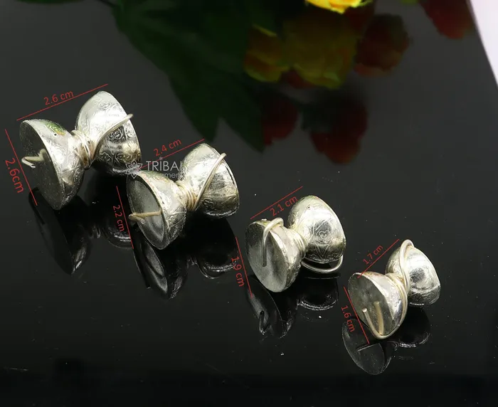 TRIBAL ORNAMENTS Unique style sterling silver handmade lord shiva small damaru amasing lord shiva damaru puja article from india su1146 Rings