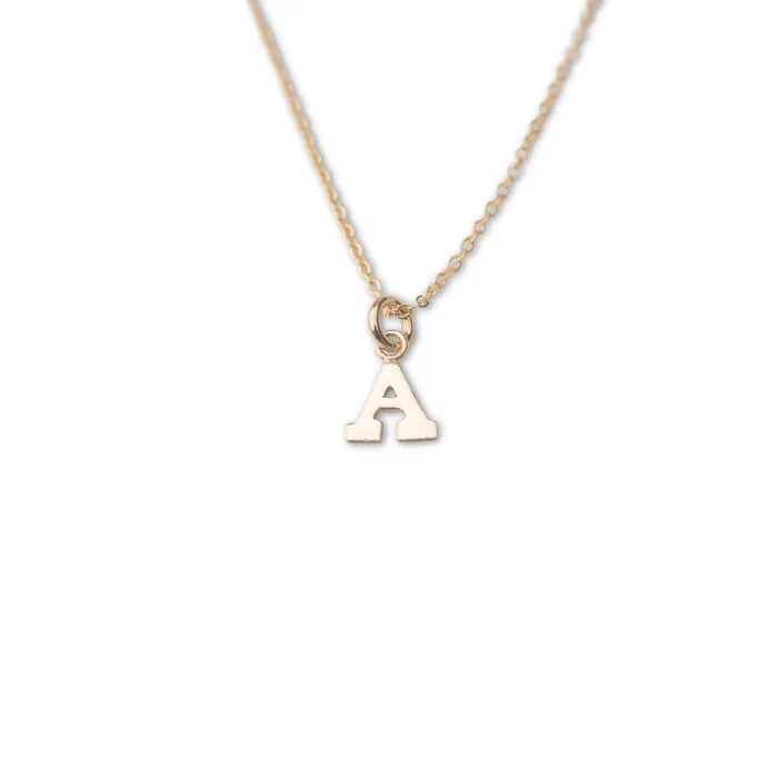 14k Gold Letter Necklace 14k Letter Charm RG Necklaces
