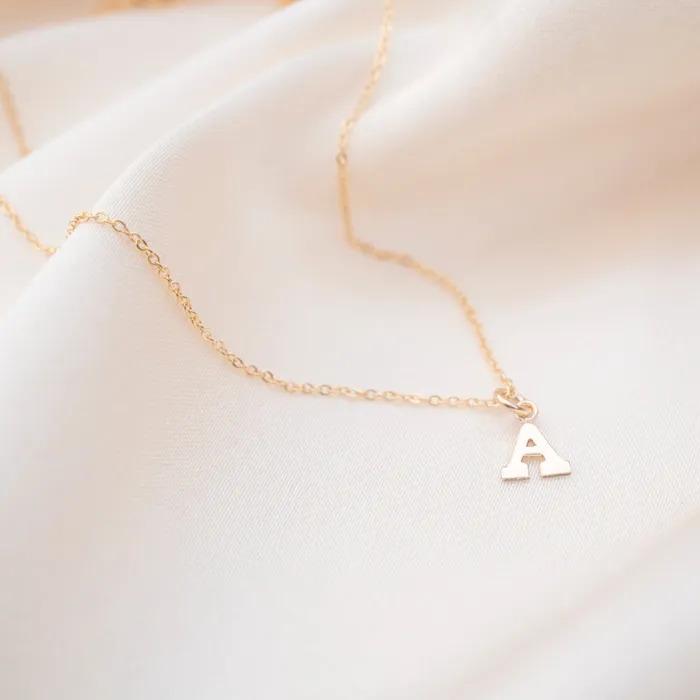 14k Gold Letter Necklace 14k Letter Charm RG Necklaces