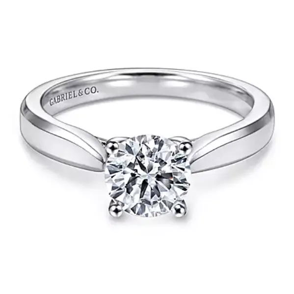 14K White Gold Solitaire Ring Gabriel Co Rings