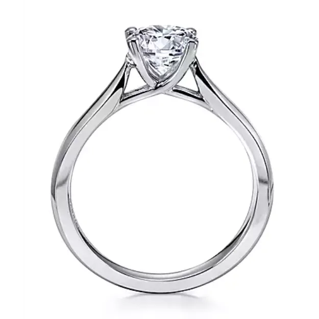 14K White Gold Solitaire Ring Gabriel Co Rings