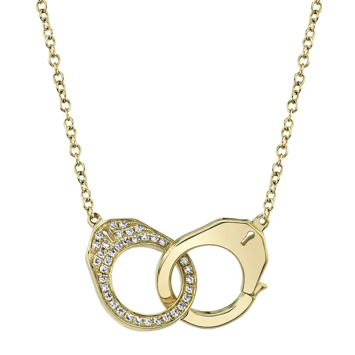 14K Yellow Gold Diamond Handcuff Necklace Meierotto Jewelers Necklaces