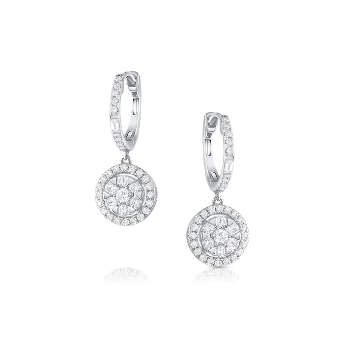 18k White Gold Round Cluster Diamond Earrings CJ Charles Jewelers Earrings 18k White Gold Round Cluster Diamond Earrings CJ Charles Jewelers Earrings