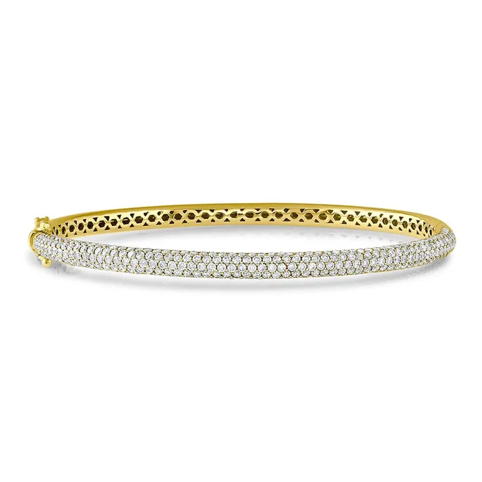 18k Yellow Gold 275ctw Bangle Bracelet CJ Charles Jewelers Bracelets