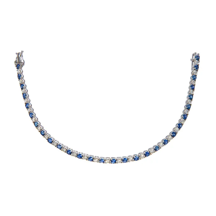 390ctw Sapphire 255ctw Diamond 14K White Gold Tennis Bracelet Croghans Bracelets 390ctw Sapphire 255ctw Diamond 14K White Gold Tennis Bracelet Croghans Bracelets