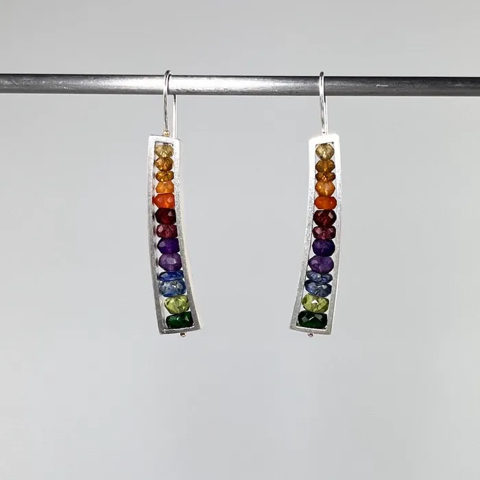 ASHKA DYMEL Earrings Rainbow Wedge Earrings Yellow to Green