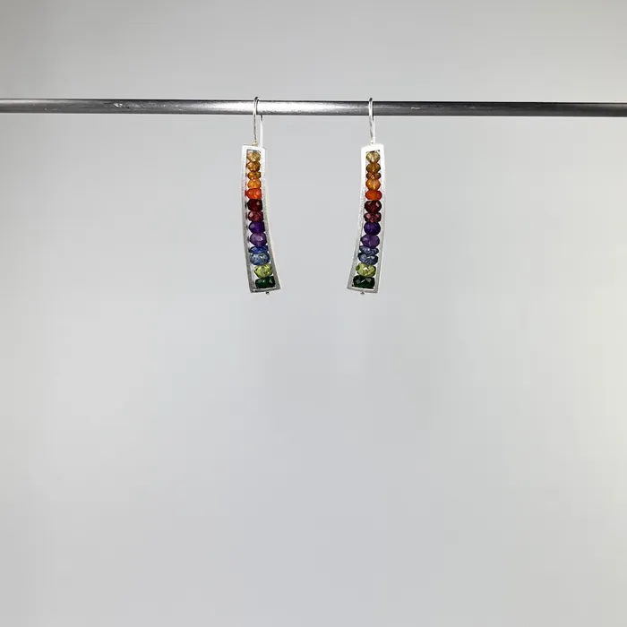 ASHKA DYMEL Earrings Rainbow Wedge Earrings Yellow to Green