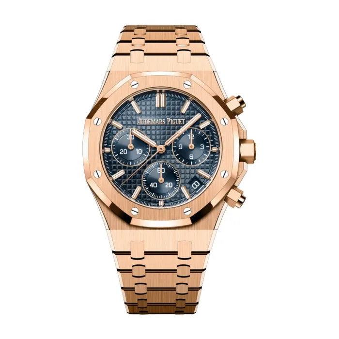 Audemars Piguet Bracelets Audemars Piguet Royal Oak Selfwinding Chronograph 50th Anniversary 41mm Mens Watch Ref 26240OROO1320OR05 Blue Dial 18K Rose Gold Bracelet Audemars Piguet Bracelets Audemars Piguet Royal Oak Selfwinding Chronograph 50th Anniversary 41mm Mens Watch Ref 26240OROO1320OR05 Blue Dial 18K Rose Gold Bracelet