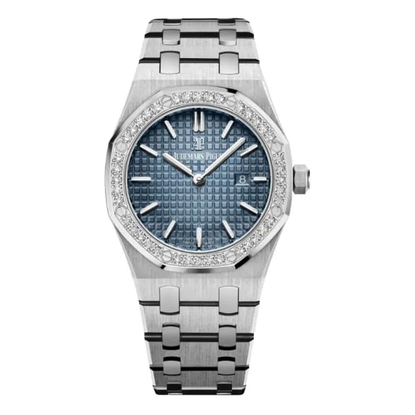 Audemars Piguet Royal Oak 33mm Watch Ref 67651IPZZ1261IP01 Blue Dial Diamond Bezel Platinum Titanum bracelet Audemars Piguet Bracelets Audemars Piguet Royal Oak 33mm Watch Ref 67651IPZZ1261IP01 Blue Dial Diamond Bezel Platinum Titanum bracelet Audemars Piguet Bracelets