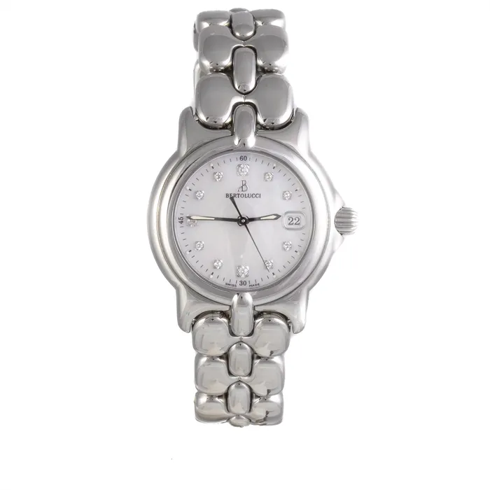 Bracelets Bertolucci Bertolucci Vir Stainless Steel with MOP Diamond Dial 28mm Quartz Final Sale