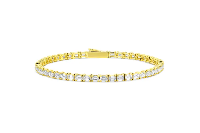Bracelets CJ Charles Jewelers Yellow Gold Emerald Cut Diamond Tennis Bracelet Bracelets CJ Charles Jewelers Yellow Gold Emerald Cut Diamond Tennis Bracelet