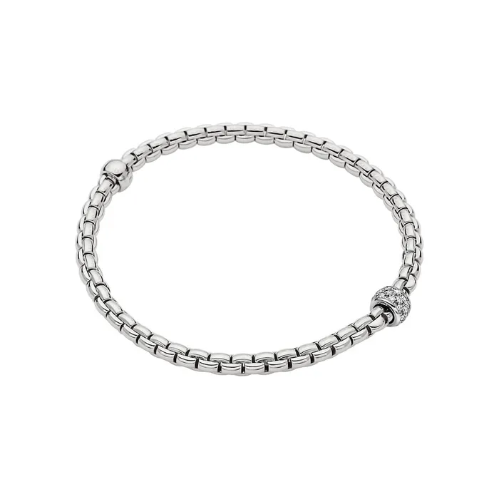 Bracelets FOPE FOPE 18K White Gold Eka Tiny Collection Diamond Bracelet Medium Size Bracelets FOPE FOPE 18K White Gold Eka Tiny Collection Diamond Bracelet Medium Size