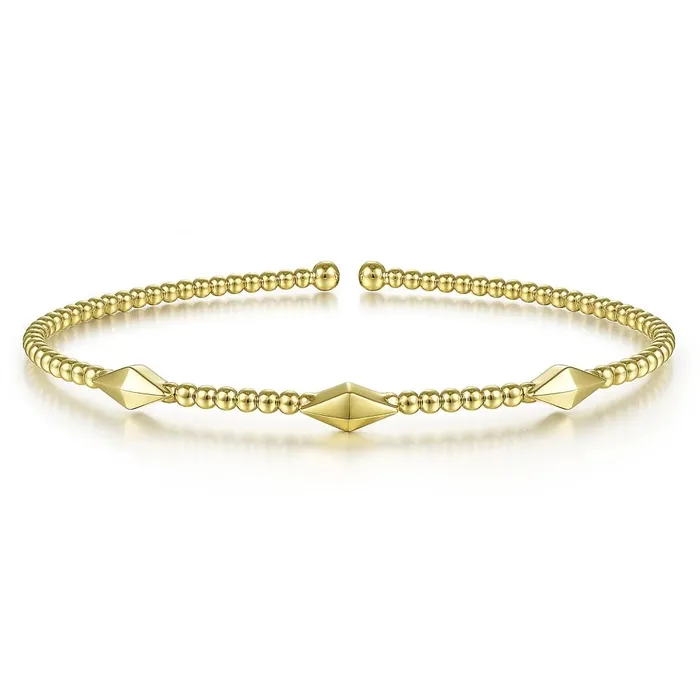 Bracelets Gabriel Co 14K Yellow Gold Thin Cuff Bracelet