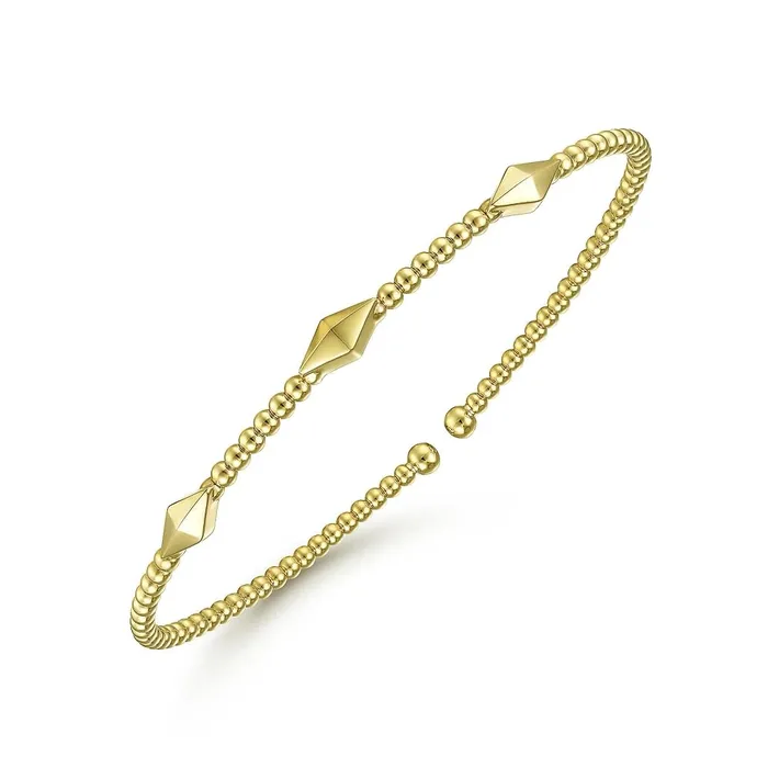 Bracelets Gabriel Co 14K Yellow Gold Thin Cuff Bracelet