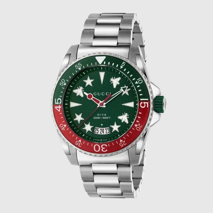 Bracelets Gucci Dive XL Stainless Steel Green Dial 45mm Quartz Gucci