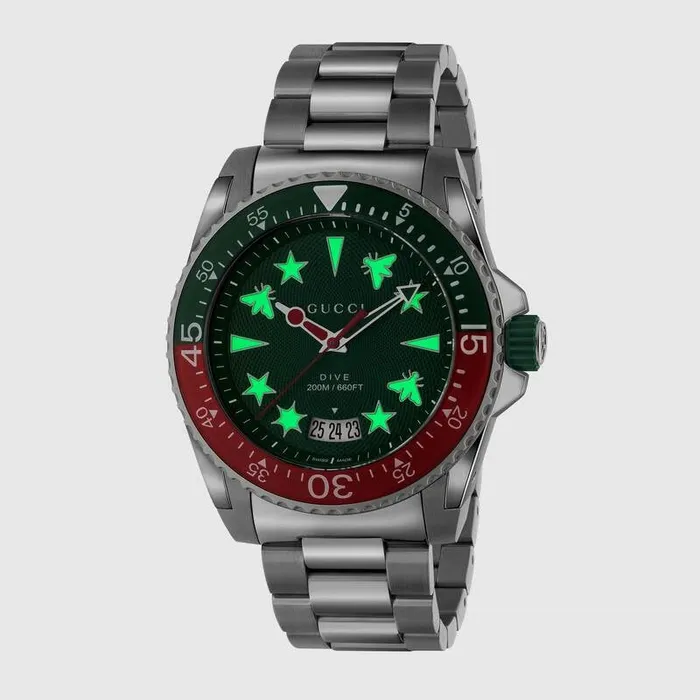 Bracelets Gucci Dive XL Stainless Steel Green Dial 45mm Quartz Gucci