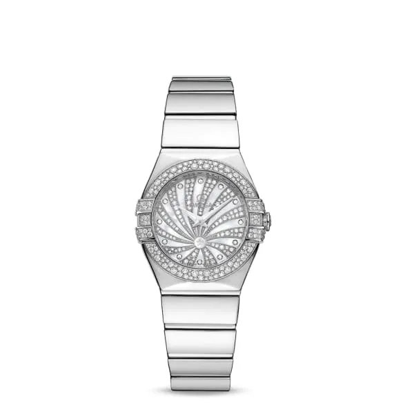 Bracelets Omega Omega Constellation 24mm Watch Ref 12355246055014 White Mother of Pearl Diamond Index Dial Diamond Bezel 18K White Gold Bracelet Bracelets Omega Omega Constellation 24mm Watch Ref 12355246055014 White Mother of Pearl Diamond Index Dial Diamond Bezel 18K White Gold Bracelet
