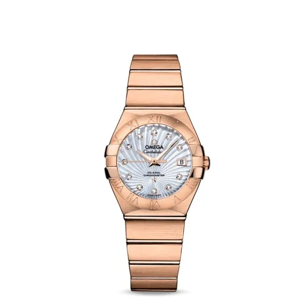 Bracelets Omega Omega Constellation 27mm Watch Ref 12350272055001 White Mother of Pearl Diamond Index Dial 18K Rose Gold Bracelet Bracelets Omega Omega Constellation 27mm Watch Ref 12350272055001 White Mother of Pearl Diamond Index Dial 18K Rose Gold Bracelet