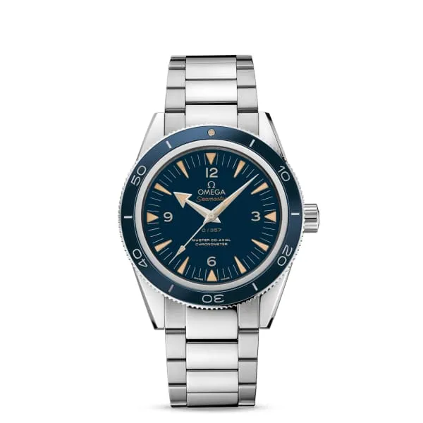 Bracelets Omega Omega Seamaster 41mm Watch Ref 23390412103002 Blue Index Dial Platinum Bracelet