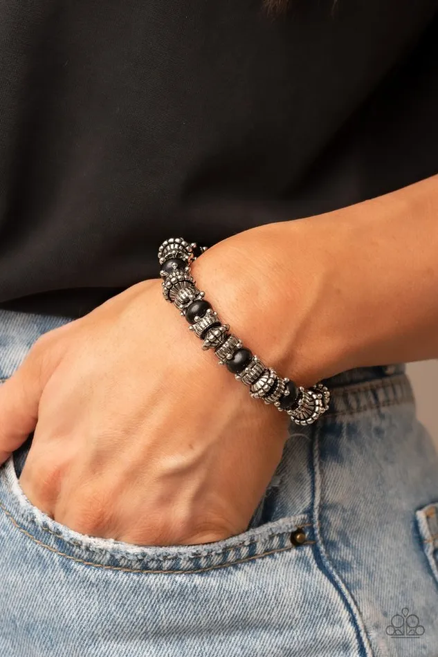 Bracelets Paparazzi Bracelet Canyon Crusher Black Paparazzi Jewelry