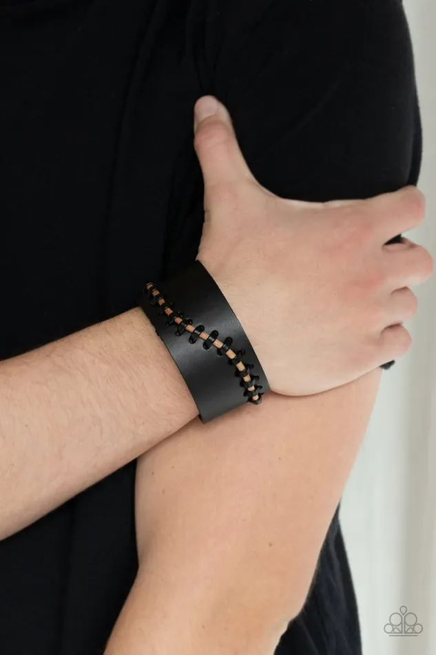 Bracelets Paparazzi Bracelet Every STITCH Way Black Paparazzi Jewelry