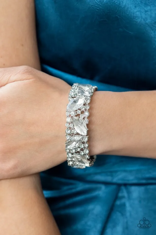 Bracelets Paparazzi Bracelet Full Body Chills White Paparazzi Jewelry