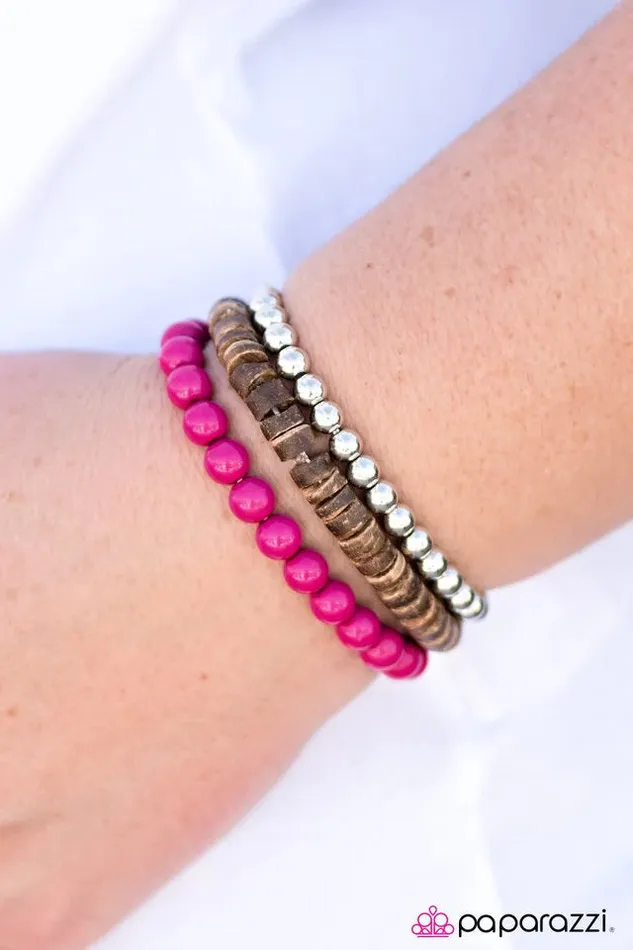 Bracelets Paparazzi Bracelet Ground Effect Pink Paparazzi Jewelry