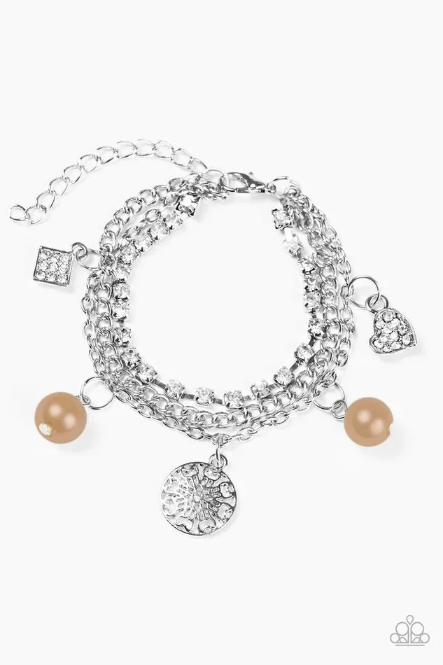 Bracelets Paparazzi Bracelet Hollywood Sweetheart Brown Paparazzi Jewelry
