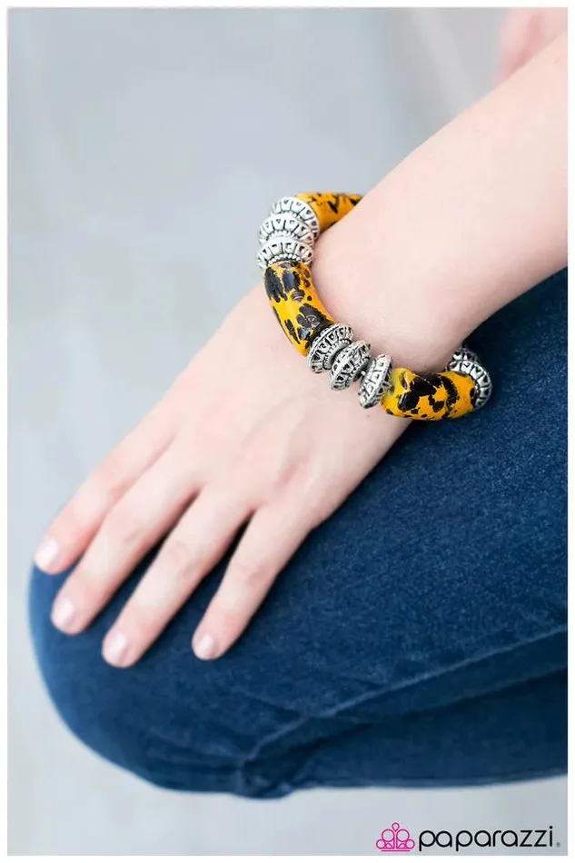 Bracelets Paparazzi Bracelet Rocky Road Yellow Paparazzi Jewelry