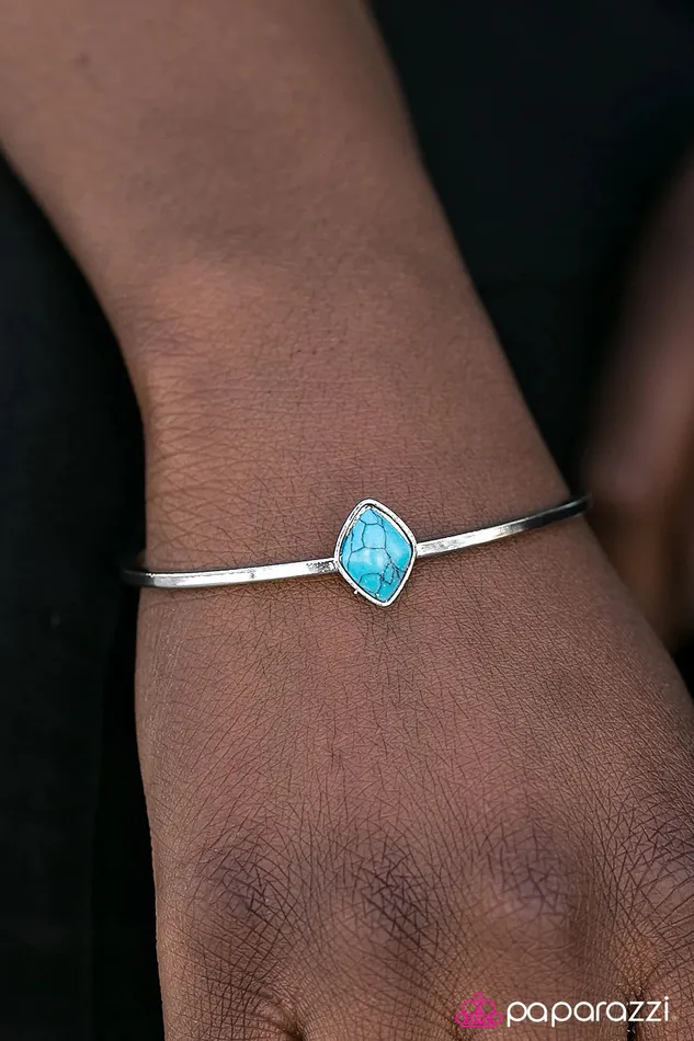 Bracelets Paparazzi Bracelet Sticks and SANDSTONES Blue Paparazzi Jewelry