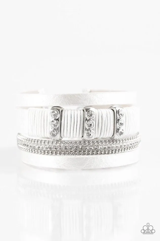 Bracelets Paparazzi Jewelry Paparazzi Bracelet FAME Night White