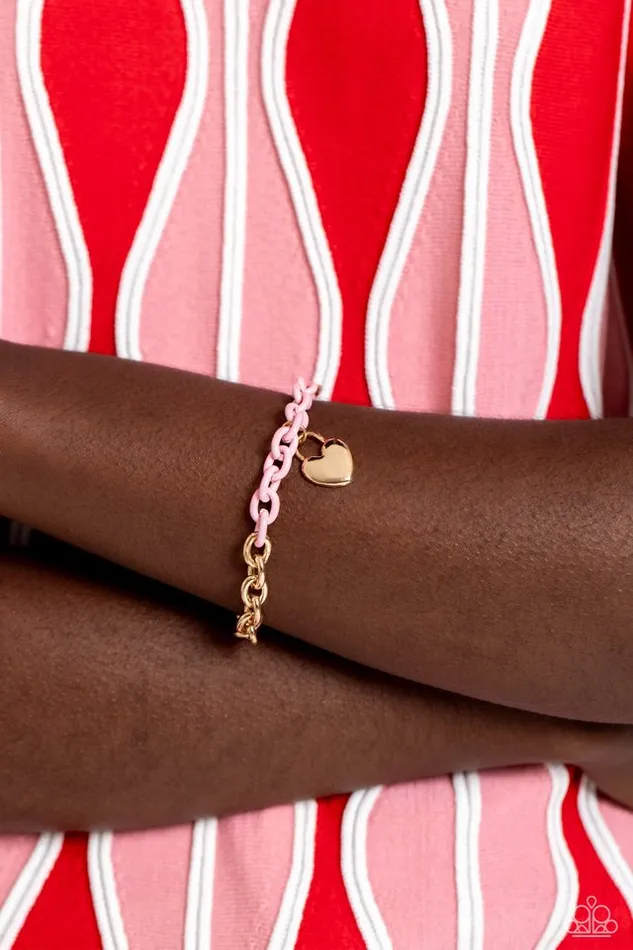 Bracelets Paparazzi Jewelry Paparazzi Bracelet Locked and Loved Pink