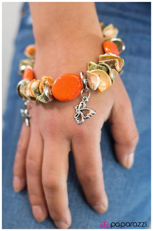 Bracelets Paparazzi Jewelry Paparazzi Bracelet SHELL We Dance Orange