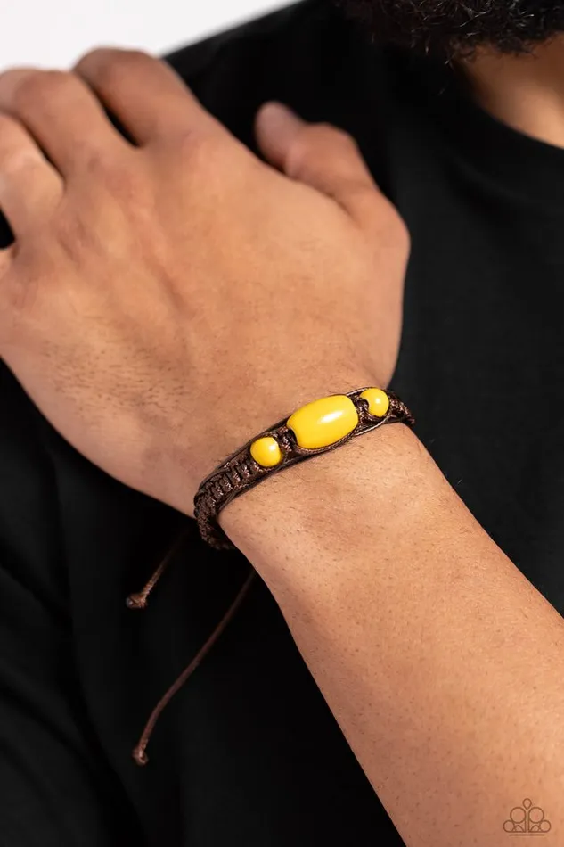 Bracelets Paparazzi Jewelry Paparazzi Bracelet SOJOURN On Yellow
