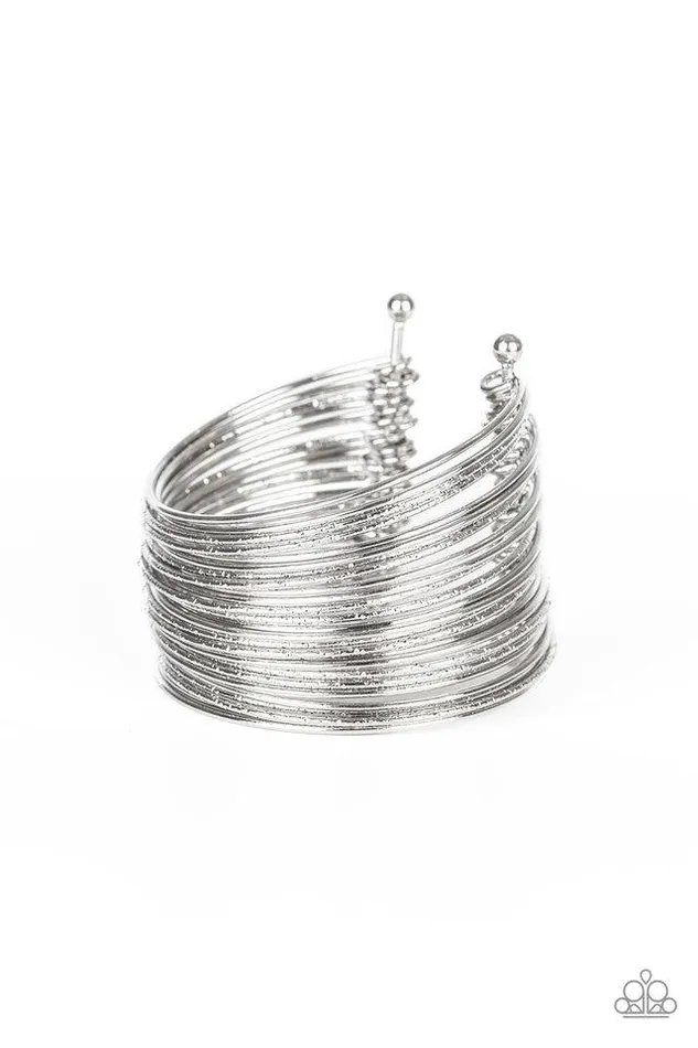Bracelets Paparazzi Jewelry Paparazzi Bracelet Stacked To The Max Silver