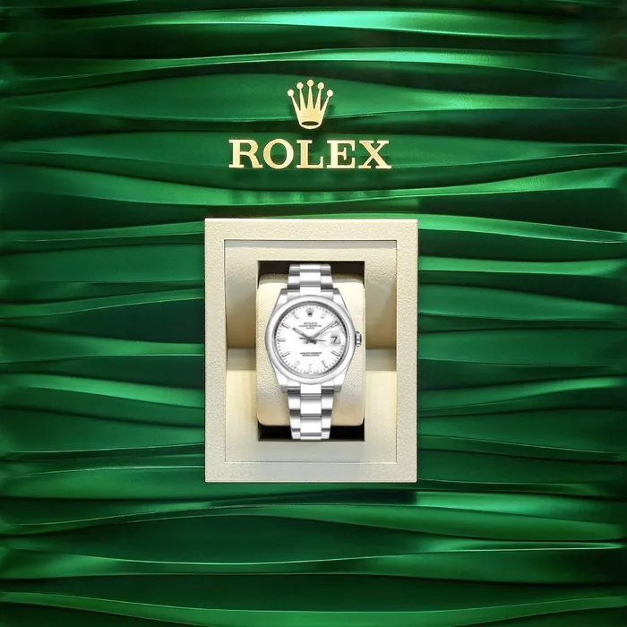 Bracelets Rolex Date 34mm Ref 1152000008 White Index Dial Stainless Steel Oyster Bracelet Watch Rolex