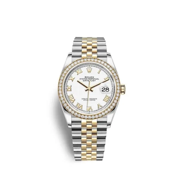 Bracelets Rolex Datejust 36mm Ref 126283rbr0015 White Roman Dial Diamond Bezel Two Tone Stainless Steel 18K Yellow Gold Jubilee Bracelet Watch Rolex Bracelets Rolex Datejust 36mm Ref 126283rbr0015 White Roman Dial Diamond Bezel Two Tone Stainless Steel 18K Yellow Gold Jubilee Bracelet Watch Rolex