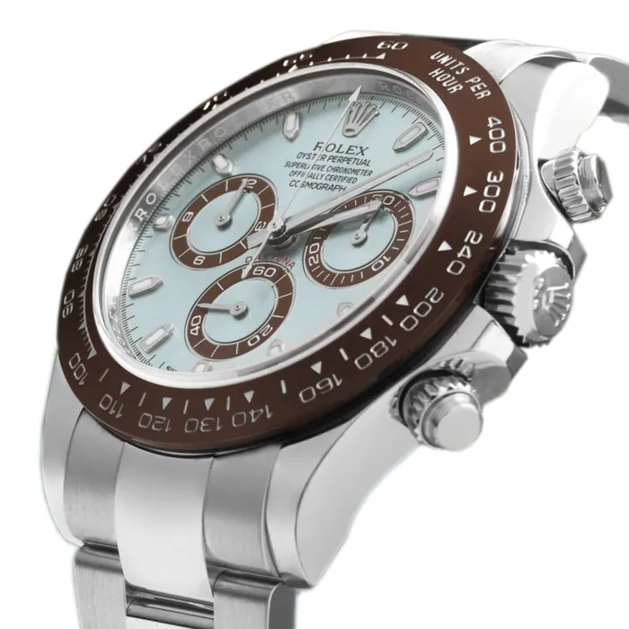 Bracelets Rolex Rolex Cosmograph Daytona 40mm Ref 126506 Ice Blue Index Dial Ceramic Bezel Platinum Oyster Bracelet Mens Watch