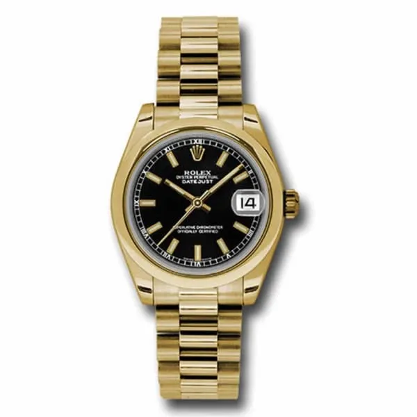 Bracelets Rolex Rolex Datejust 31mm Ref 178248 bkip Black Dial 18K Yellow Gold President Bracelet Womens Watch Bracelets Rolex Rolex Datejust 31mm Ref 178248 bkip Black Dial 18K Yellow Gold President Bracelet Womens Watch