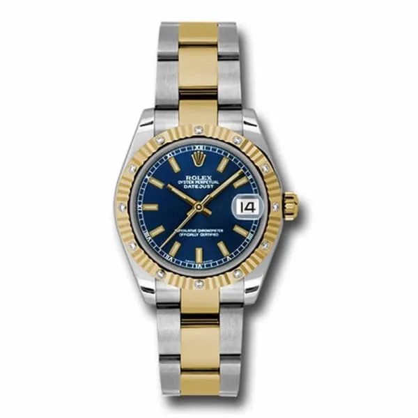 Bracelets Rolex Rolex Datejust 31mm Ref 178313 blio Blue Stick Dial Diamond Bezel Two Tone Stainless Steel 18K Yellow Gold Oyster Bracelet Womens Watch Bracelets Rolex Rolex Datejust 31mm Ref 178313 blio Blue Stick Dial Diamond Bezel Two Tone Stainless Steel 18K Yellow Gold Oyster Bracelet Womens Watch