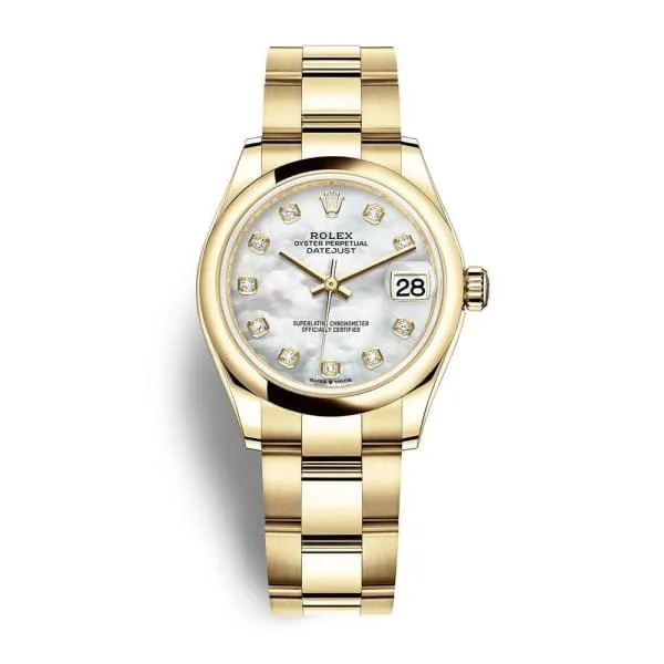 Bracelets Rolex Rolex Datejust 31mm Ref 2782480015 White Mother of Pearl Dial 18K Yellow Gold Oyster Bracelet Womens Watch Bracelets Rolex Rolex Datejust 31mm Ref 2782480015 White Mother of Pearl Dial 18K Yellow Gold Oyster Bracelet Womens Watch