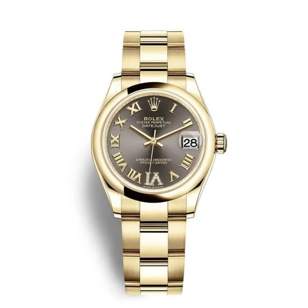 Bracelets Rolex Rolex Datejust 31mm Ref 2782480031 Grey Roman Diamond Dial 18K Yellow Gold Oyster Bracelet Womens Watch Bracelets Rolex Rolex Datejust 31mm Ref 2782480031 Grey Roman Diamond Dial 18K Yellow Gold Oyster Bracelet Womens Watch