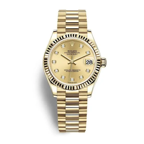 Bracelets Rolex Rolex Datejust 31mm Ref 2782780009 Champagne Dial 18K Yellow Gold President Bracelet Womens Watch