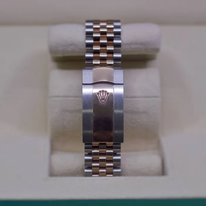 Bracelets Rolex Rolex Datejust 41mm Ref 1263310016 Slate Grey Wimbledon Roman Dial Fluted Bezel Two Tone Stainless Steel 18K Rose Gold Jubilee Bracelet Mens Watch