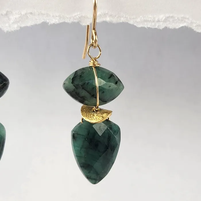 Calliope Earrings Emerald Arrow Earrings