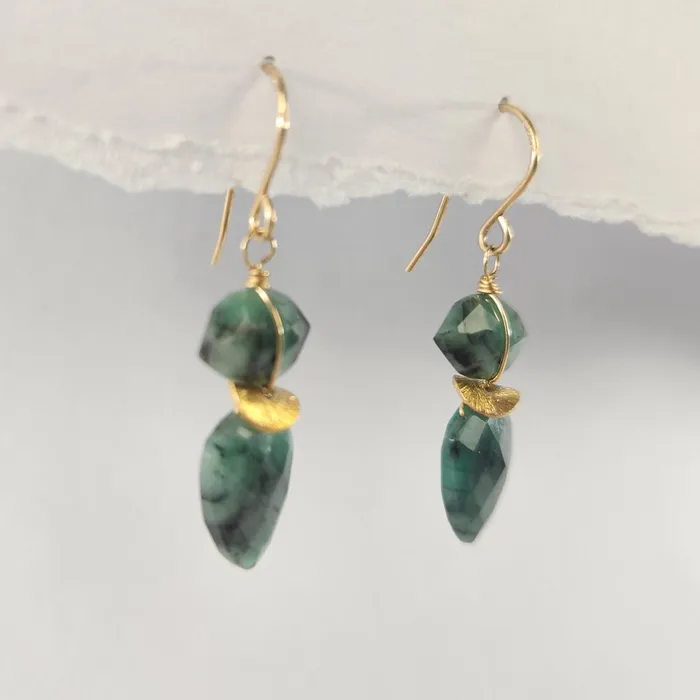 Calliope Earrings Emerald Arrow Earrings
