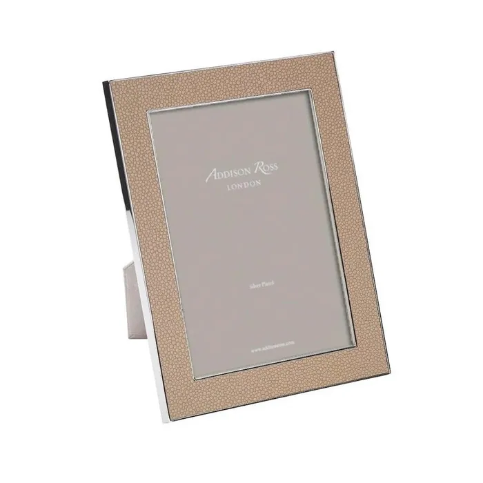 Croghans 5x7 Sand Shagreen Silver Plated Picture Frame Rings